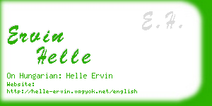 ervin helle business card